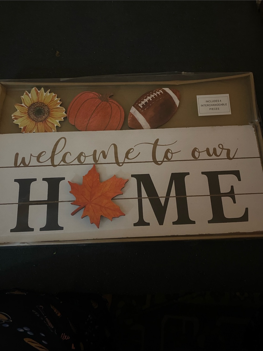 Hobby Lobby Welcome to Our Home Plaque - Orange Leaf Accent